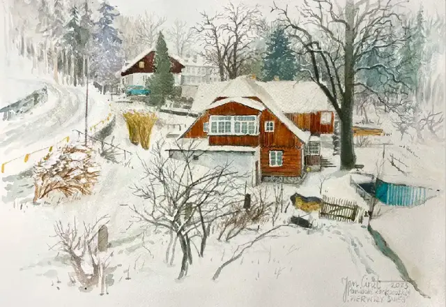 Pierwszy śnieg z cyklu Powidoki karkonoskie