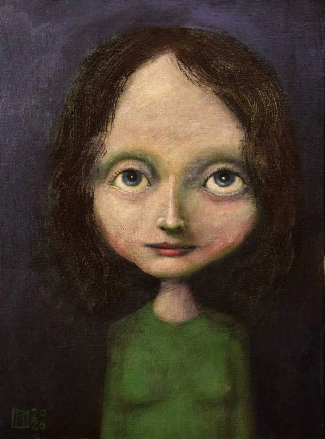 Portret dziewczyny w zielonym swetrze