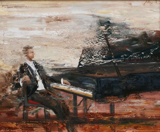 Pianista w kawiarni