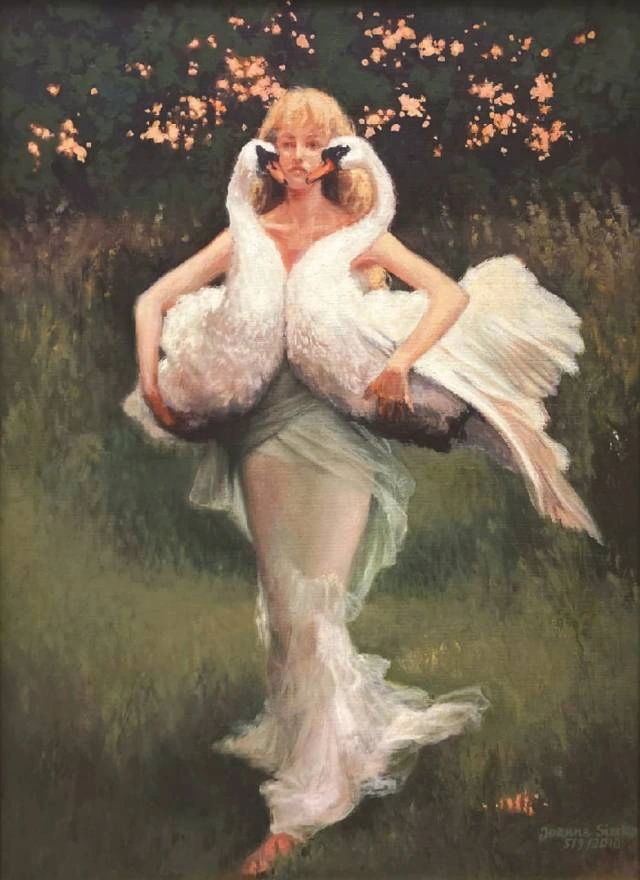 Kobieta z łabędziami